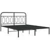 Lova Metalinis lovos rėmas su galvūgaliu, juodos spalvos, 135x190cm