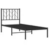 Lova Metalinis lovos rėmas su galvūgaliu, juodos spalvos, 75x190cm