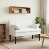 Sofa Minkštas kampas su mygtukų apmušalais Balta 111 x 68 x 80 cm
