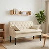 Sofa Minkštas kampas su mygtukų apmušalais Kreminė 111 x 68 x 80 cm