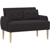 Sofa Minkštas kampas su mygtukų apmušalais Juoda 117 x 67 x 77 cm