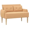 Sofa Minkštas kampas su mygtukų apmušalais Smėlio 117 x 67 x 77 cm
