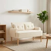 Sofa Minkštas kampas su mygtukų apmušalais Kreminė 117 x 67 x 77 cm