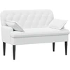 Sofa Minkštas kampas su mygtukų apmušalais Balta 111 x 68 x 80 cm