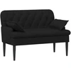 Sofa Minkštas kampas su mygtukų apmušalais Juoda 111 x 68 x 80 cm
