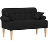 Sofa Minkštas kampas su mygtukų apmušalais Juoda 120 x 65 x 79 cm