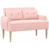 Sofa Minkštas kampas su mygtukų apmušalais Rožinė 117 x 67 x 77 cm