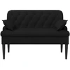 Sofa Minkštas kampas su mygtukų apmušalais Juoda 111 x 68 x 80 cm