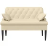 Sofa Minkštas kampas su mygtukų apmušalais Kreminė 111 x 68 x 80 cm