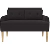Sofa Minkštas kampas su mygtukų apmušalais Juoda 117 x 67 x 77 cm