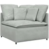 Modulinė sofa su pagalvėlėmis, aksominė, šviesiai pilka