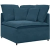 Modulinė sofa su pagalvėlėmis, aksominė, mėlyna