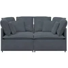 Modulinė sofa su pagalvėlėmis, aksominė, tamsiai pilka