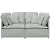 Modulinė sofa su pagalvėlėmis, aksominė, šviesiai pilka