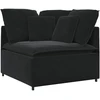 Modulinė sofa su pagalvėlėmis, aksominė, juoda