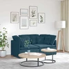 Modulinė sofa su pagalvėlėmis, aksominė, mėlyna