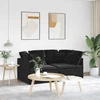 Modulinė sofa su pagalvėlėmis, aksominė, juoda