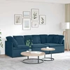 Modulinė sofa su pagalvėlėmis, aksominė, mėlyna