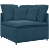 Modulinė sofa su pagalvėlėmis, aksominė, mėlyna