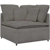 Modulinė sofa su pagalvėlėmis, šviesiai pilka, velvetas, audinys