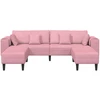Sofa 3 vnt. Rožinė Aksomas