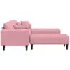 Sofa 3 vnt. Rožinė Aksomas