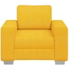 Sofa-kėdė, šviesiai geltona, 100x77x82 cm, velvetas, audinys