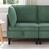 Sofa su saugojimu Jūrinė žalia Aksomas