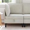 Sofa su saugojimu Kreminė Aksomas