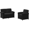 Sofa Sofos komplektas 2 vnt. Juoda Aksomas