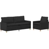 Sofa Sofos komplektas 2 vnt. 4 vietos Juoda Audinys