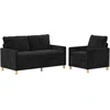 Sofa Sofos komplektas 2 vnt. Juoda Poliesteris