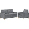 Sofa Sofos komplektas 2 vnt. Šviesiai pilka Poliesteris