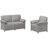 Sofa Sofos komplektas 2 vnt. Šviesiai pilka Aksomas