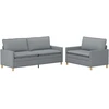 Sofa Sofos komplektas 2 vnt. Šviesiai pilka Audinys