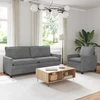 Sofa Sofos komplektas 2 vnt. Tamsiai pilka Aksomas