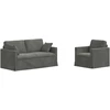 Sofa Sofos komplektas 2 vnt. Tamsiai pilka Aksomas