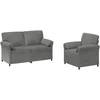 Sofa Sofos komplektas 2 vnt. Tamsiai pilka Aksomas
