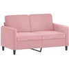 Sofa Sofos komplektas, 3 dalių, rožinės spalvos, aksomas