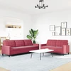 Sofa Sofos komplektas su pagalvėlėmis, 2 dalių, vyno, aksomas