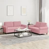 Sofa Sofos komplektas su pagalvėlėmis, 2 dalių, rožinis, aksomas