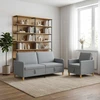Sofa Sofos komplektas su saugojimu 2 pcs Šviesiai pilka Poliesteris