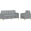 Sofa Sofos komplektas su saugojimu 2 pcs Šviesiai pilka Poliesteris