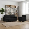 Sofa Sofos komplektas su saugojimu 2 vnt. Juoda Poliesteris