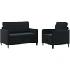 Sofa Sofos komplektas su saugojimu 2 vnt. Juoda Poliesteris