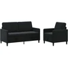 Sofa Sofos komplektas su saugojimu 2 vnt. Juoda Poliesteris