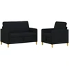 Sofa Sofos komplektas su saugojimu 2 vnt. 3 vietos Juoda