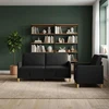 Sofa Sofos komplektas su saugojimu 2 vnt. Juoda Poliesteris