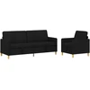 Sofa Sofos komplektas su saugojimu 2 vnt. Juoda Poliesteris