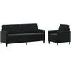 Sofa Sofos komplektas su saugojimu 2 vnt. Juoda Poliesteris